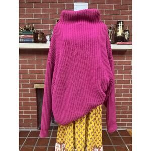 Free People Swim To Deep Berry Cottagecore Whimsical Oversized Chunky